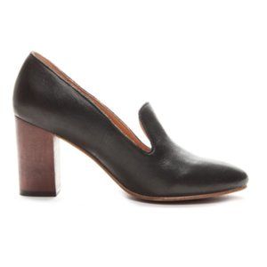 New LATIGO Black Leather Pumps Heels 'Kala' Modern Loafer